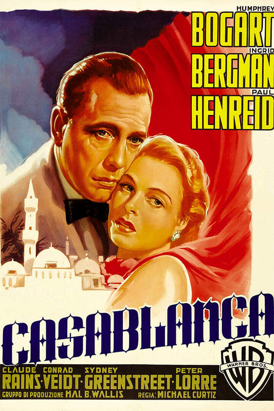 Casablanca Movie Dram Romance Vintage War Film Poster Wall Art Print Home Wall Decor - xonomax