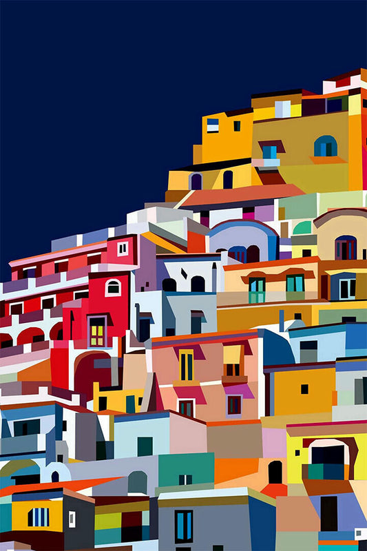Positano Italy Amalfi Coast Colorful City Poster Wall Art Print Home Wall Decor - xonomax