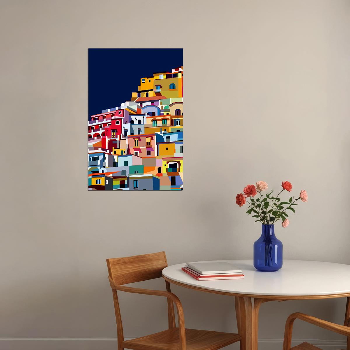 Positano Italy Amalfi Coast Colorful City Poster Wall Art Print Home Wall Decor - xonomax