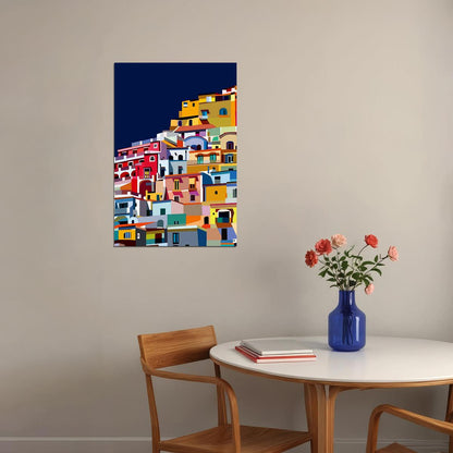 Positano Italy Amalfi Coast Colorful City Poster Wall Art Print Home Wall Decor - xonomax