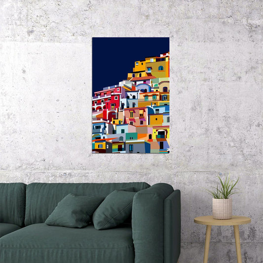Positano Italy Amalfi Coast Colorful City Poster Wall Art Print Home Wall Decor - xonomax