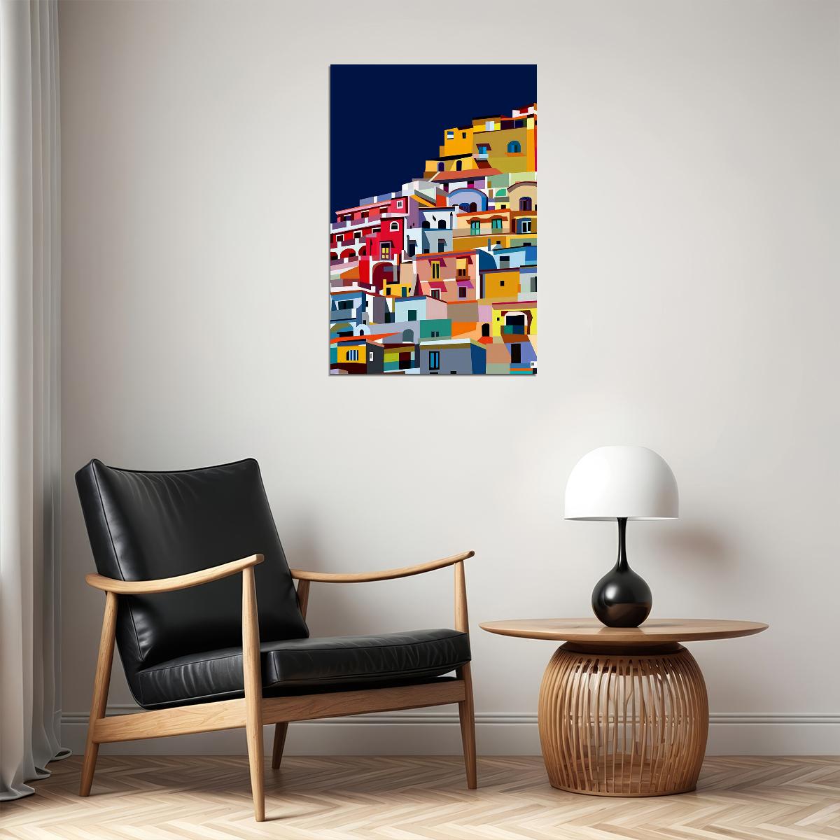 Positano Italy Amalfi Coast Colorful City Poster Wall Art Print Home Wall Decor - xonomax