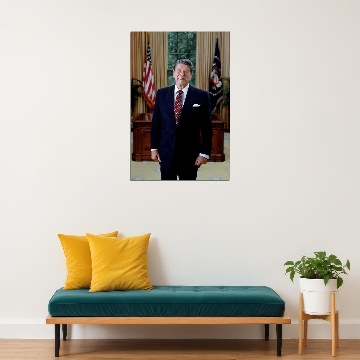 President Ronald Reagan Pop Modern Conservative Poster Wall Art Print Home Wall Decor - xonomax