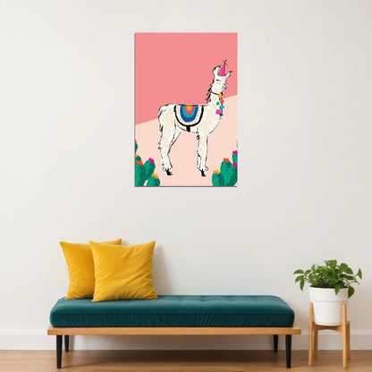 Llama Alpaca Boho Comic Poster Wall Art Print Home Wall Decor - xonomax