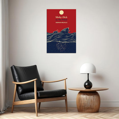 Moby Dick Herman Melville Illustration Poster Wall Art Print Home Wall Decor - xonomax