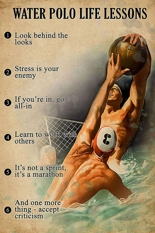 Water Polo Life Lessons Team Sport Poster Wall Art Print Home Wall Decor - xonomax