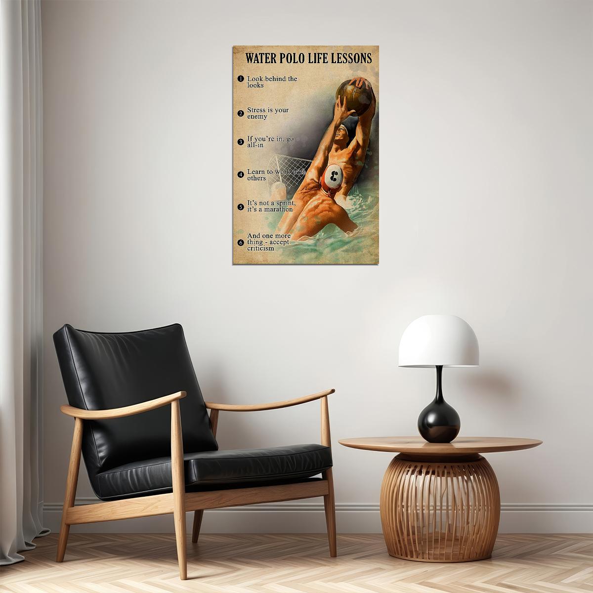 Water Polo Life Lessons Team Sport Poster Wall Art Print Home Wall Decor - xonomax