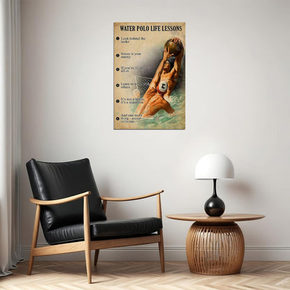 Water Polo Life Lessons Team Sport Poster Wall Art Print Home Wall Decor - xonomax