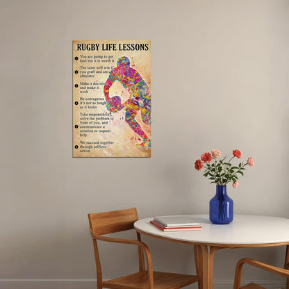 Rugby Life Lessons Sport Excitement Poster Wall Art Print Home Wall Decor - xonomax