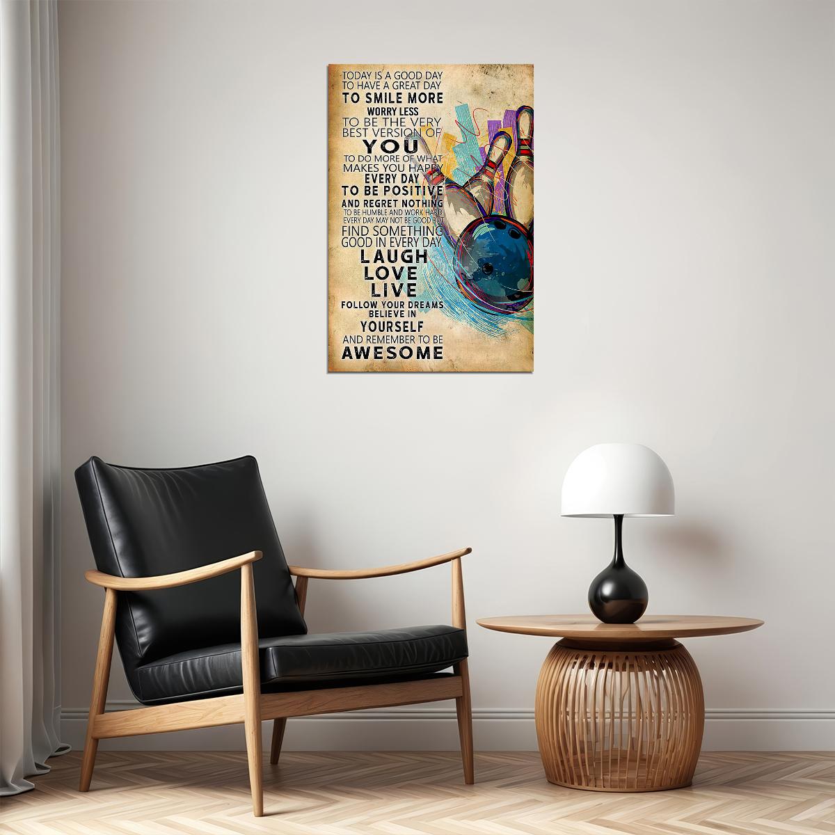 Bowling Today Is A Good Day Entertainment Poster Wall Art Print Home Wall Decor - xonomax
