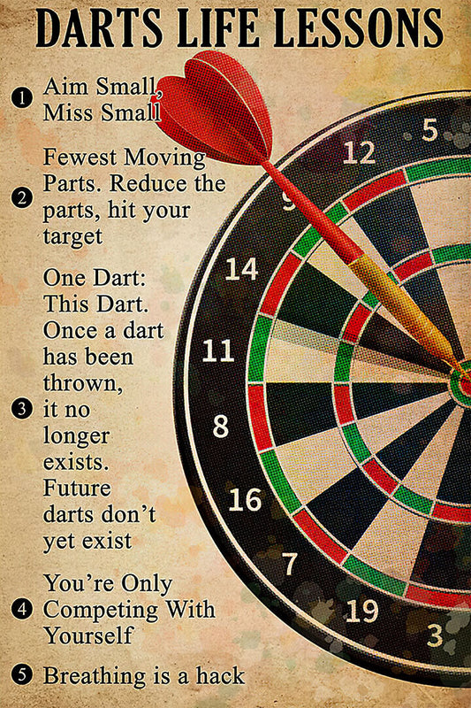 Darts Life Lessons Target Games Poster Wall Art Print Home Wall Decor - xonomax