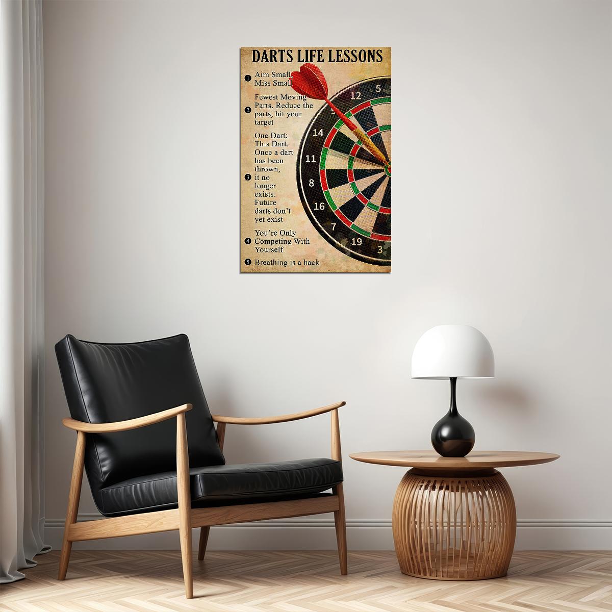 Darts Life Lessons Target Games Poster Wall Art Print Home Wall Decor - xonomax