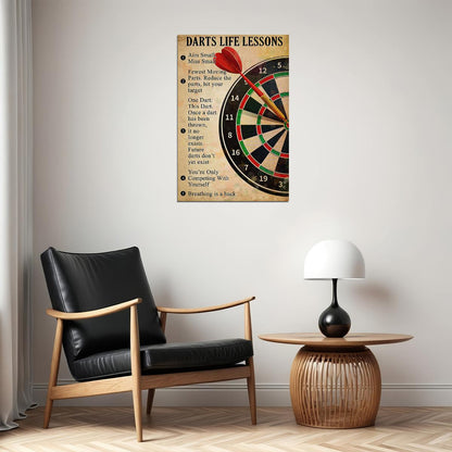 Darts Life Lessons Target Games Poster Wall Art Print Home Wall Decor - xonomax