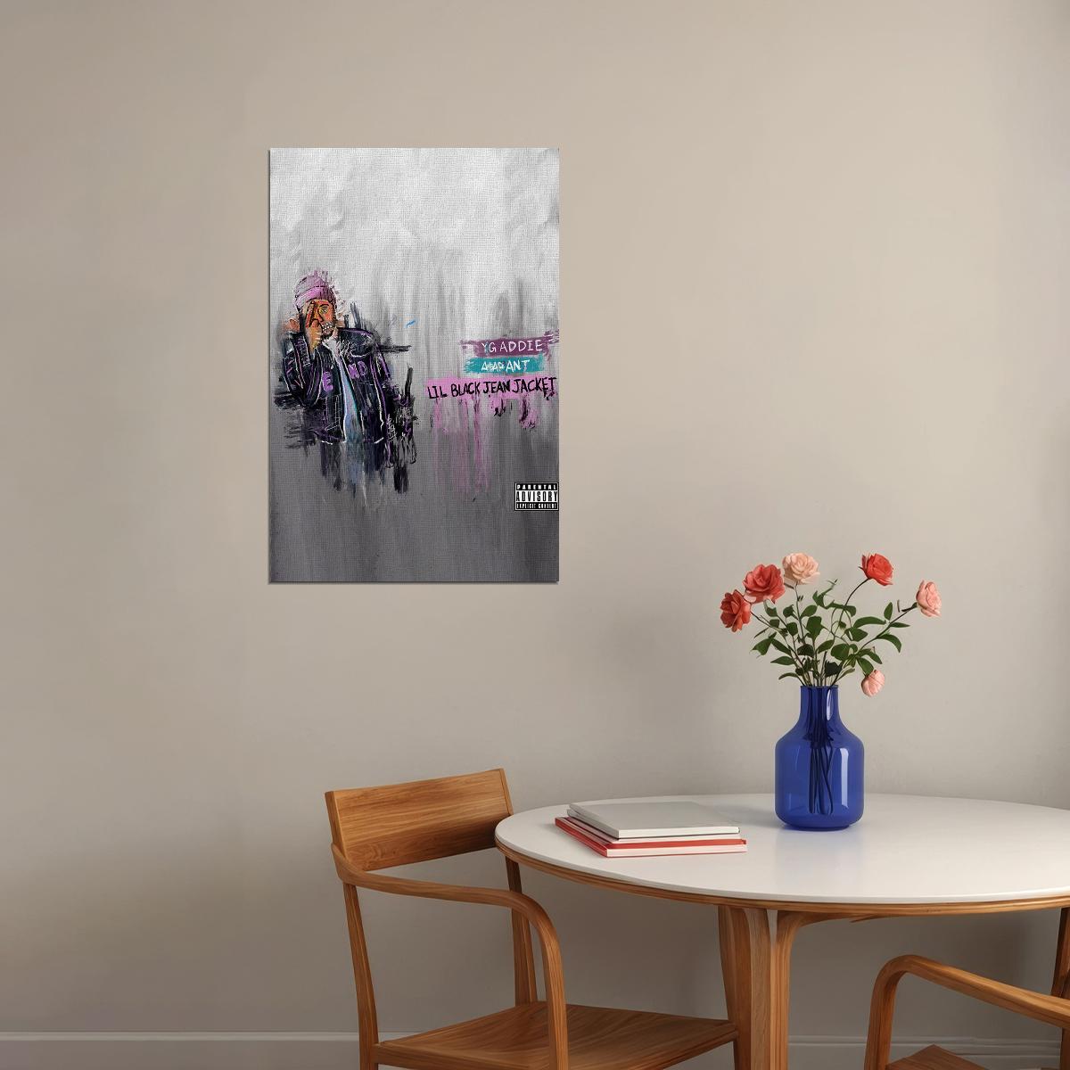 Asap Ant Album Lil Black Jean Jacket Music Poster Wall Art Print Home Wall Decor - xonomax