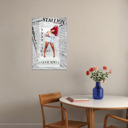 Megan Thee Stallion Album Good News Poster Wall Art Print Home Wall Decor - xonomax