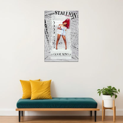 Megan Thee Stallion Album Good News Poster Wall Art Print Home Wall Decor - xonomax