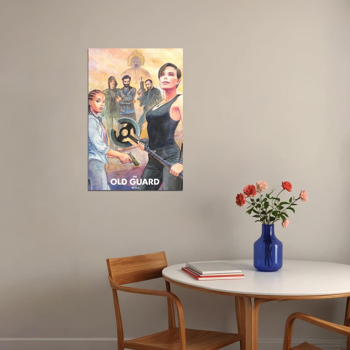The Old Guard Movie Cartoon Characters Poster Wall Art Print Home Wall Decor - xonomax