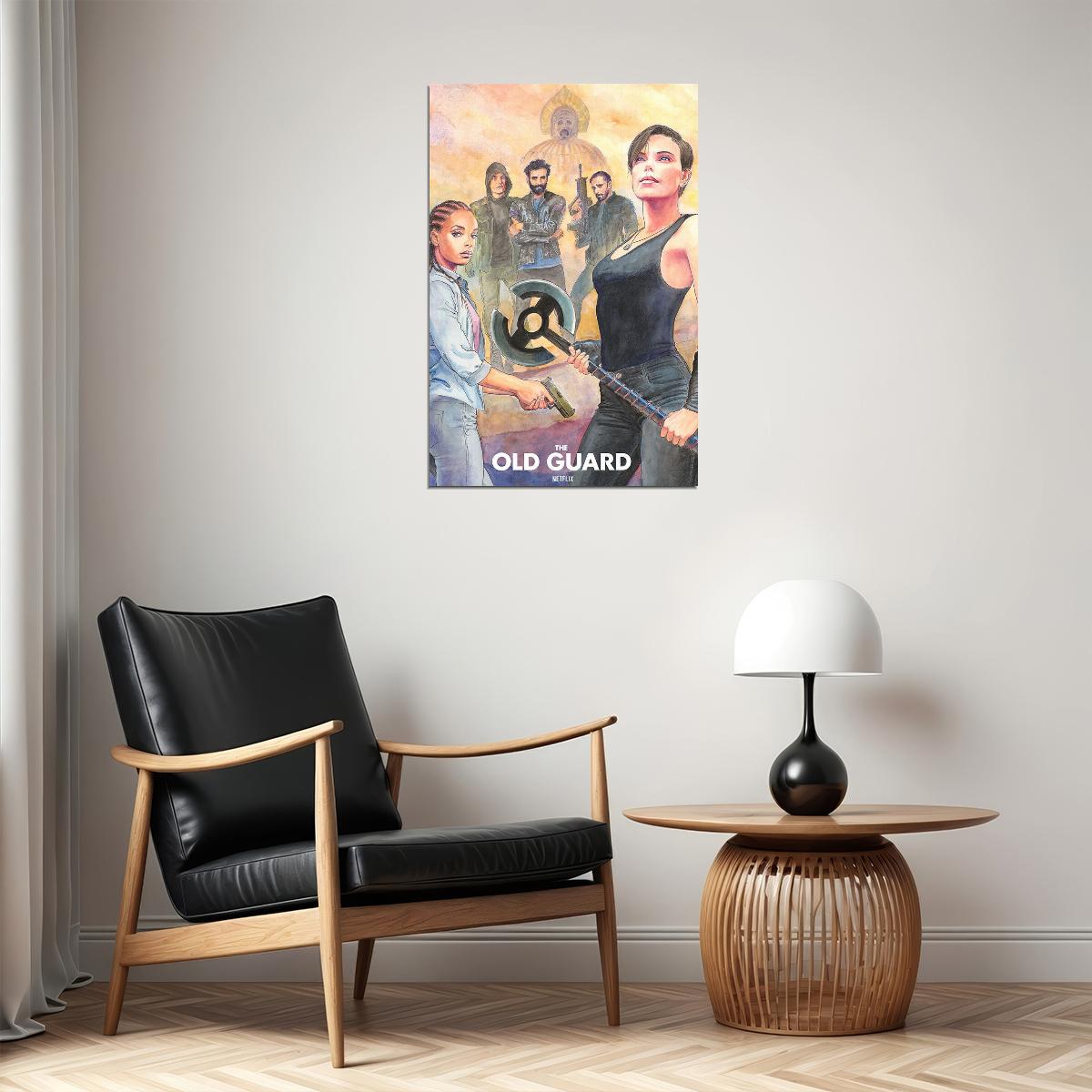 The Old Guard Movie Cartoon Characters Poster Wall Art Print Home Wall Decor - xonomax