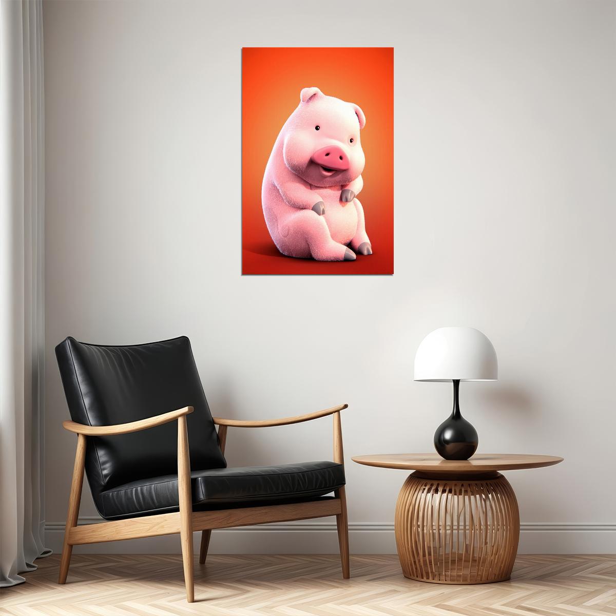 Waddles Oink- Hope Cartoon Animal Poster Wall Art Print Home Wall Decor - xonomax