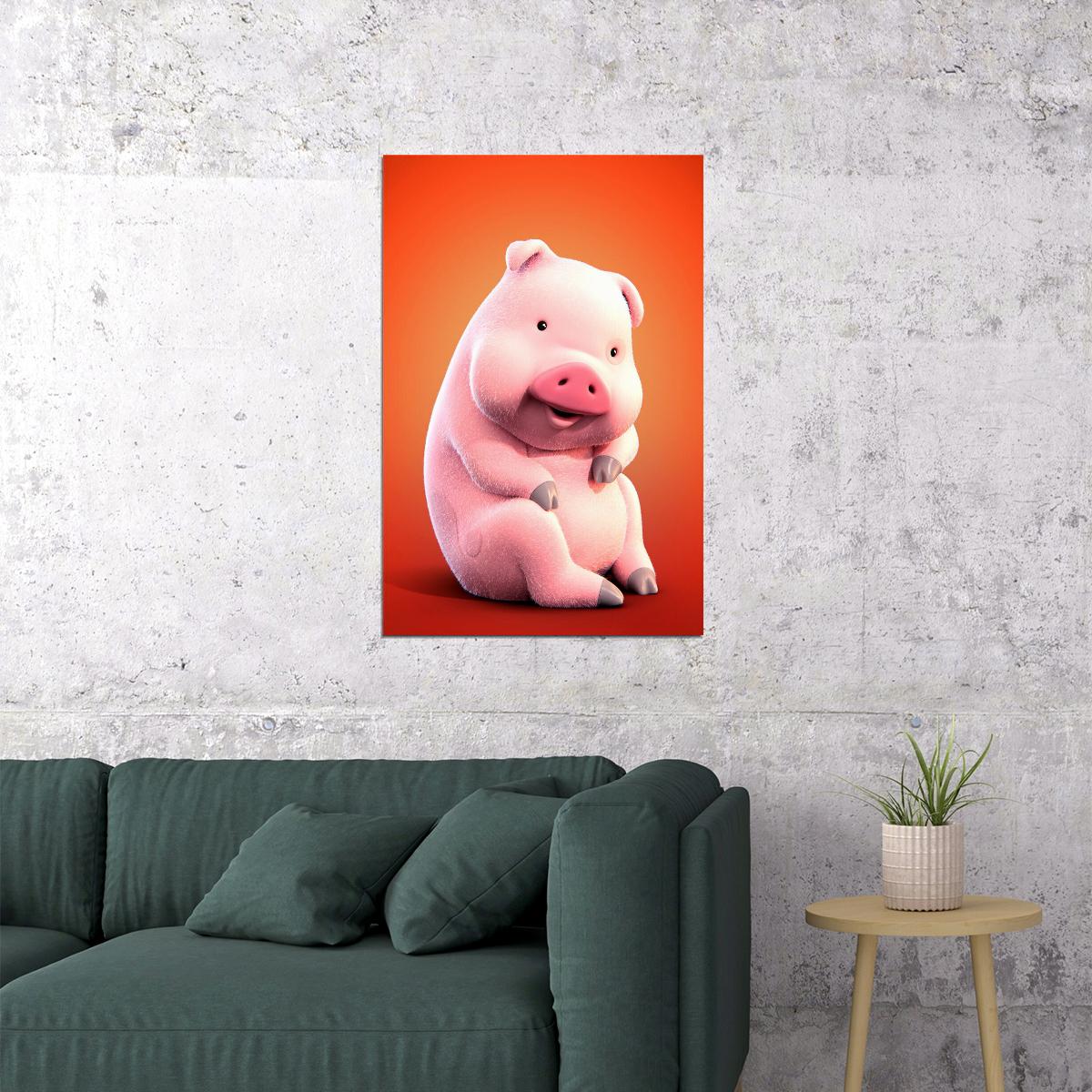 Waddles Oink- Hope Cartoon Animal Poster Wall Art Print Home Wall Decor - xonomax