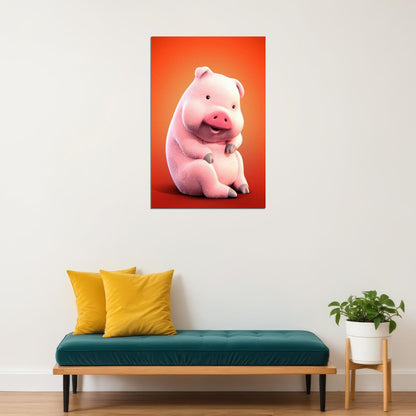 Waddles Oink- Hope Cartoon Animal Poster Wall Art Print Home Wall Decor - xonomax