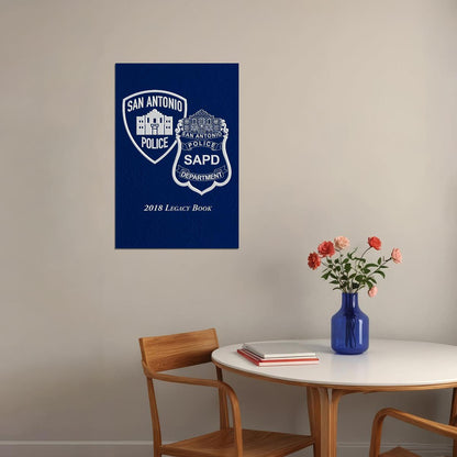 San Antonio Police Department Symbol Police Public Order Poster Wall Art Print Home Wall Decor - xonomax