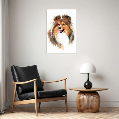 Sheltie Sunflower Picture Dog Breed Small Animal Poster Wall Art Print Home Wall Decor - xonomax