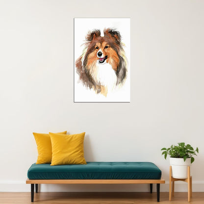 Sheltie Sunflower Picture Dog Breed Small Animal Poster Wall Art Print Home Wall Decor - xonomax