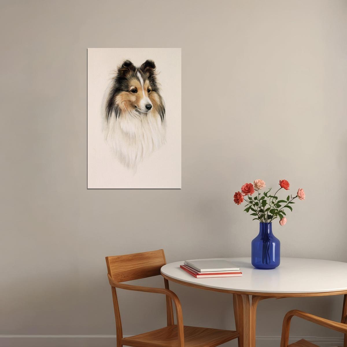 Sheltie Sunflower Dog Breed Small Animal Poster Wall Art Print Home Wall Decor - xonomax