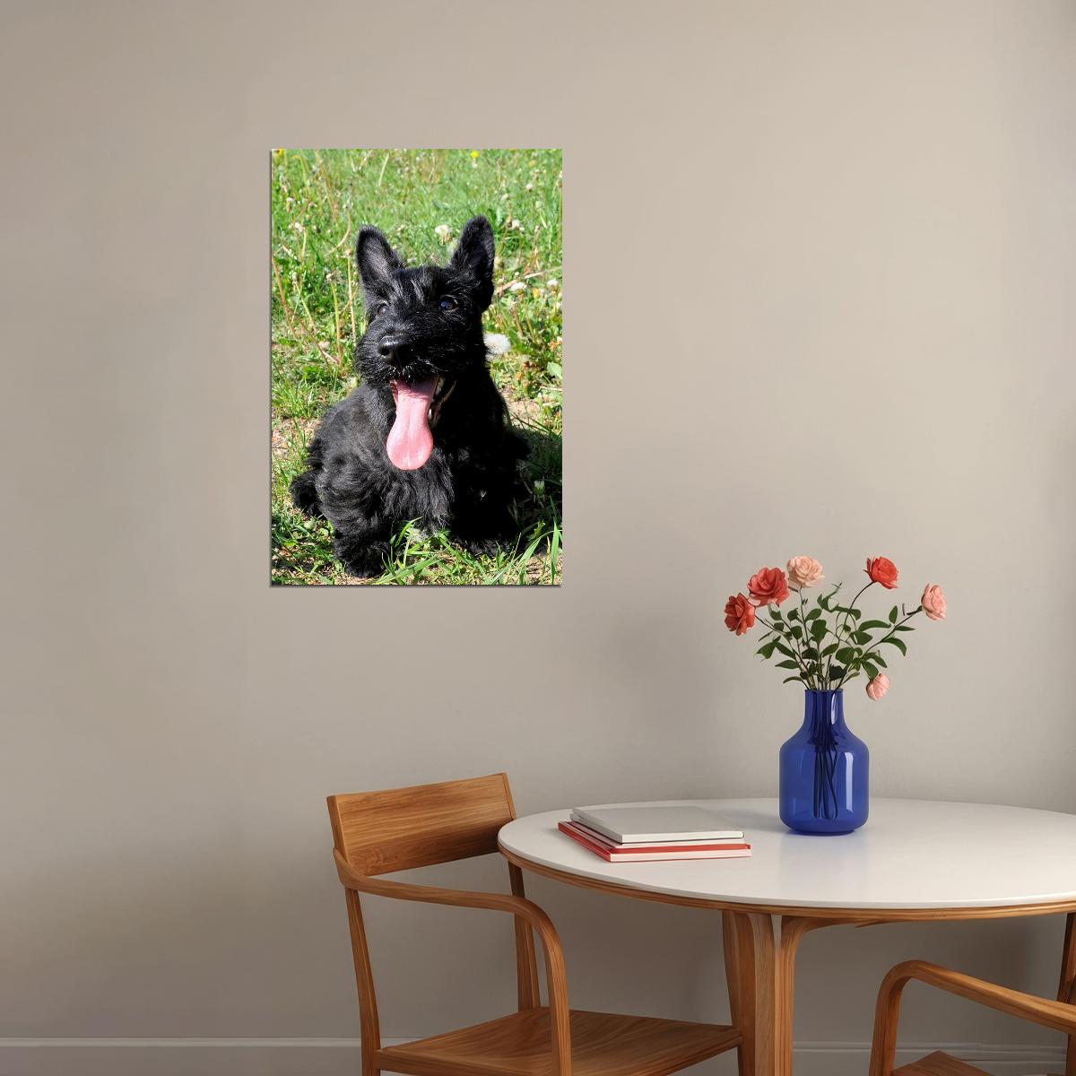 Scottish Terrier Sunflower Animal Poster Wall Art Print Home Wall Decor - xonomax