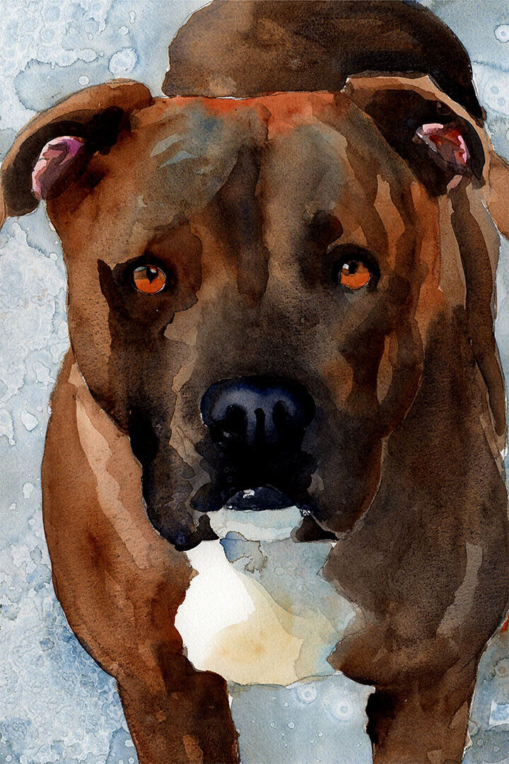 Pitbull Best Gift Animal Watercolor Poster Wall Art Print Home Wall Decor - xonomax