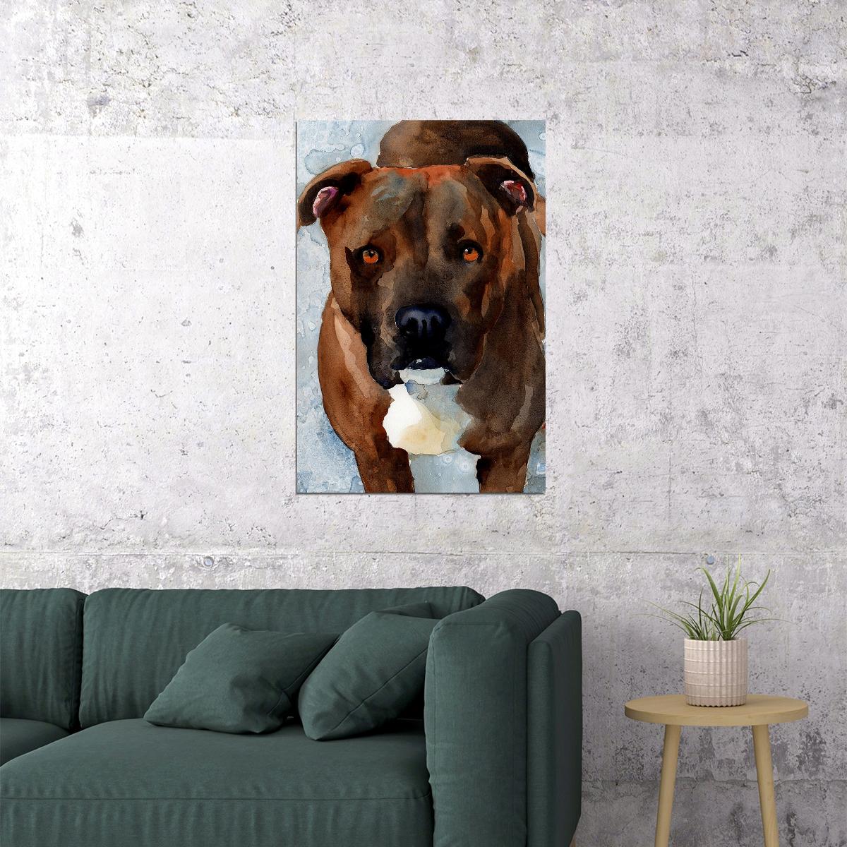 Pitbull Best Gift Animal Watercolor Poster Wall Art Print Home Wall Decor - xonomax