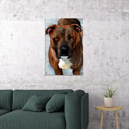 Pitbull Best Gift Animal Watercolor Poster Wall Art Print Home Wall Decor - xonomax