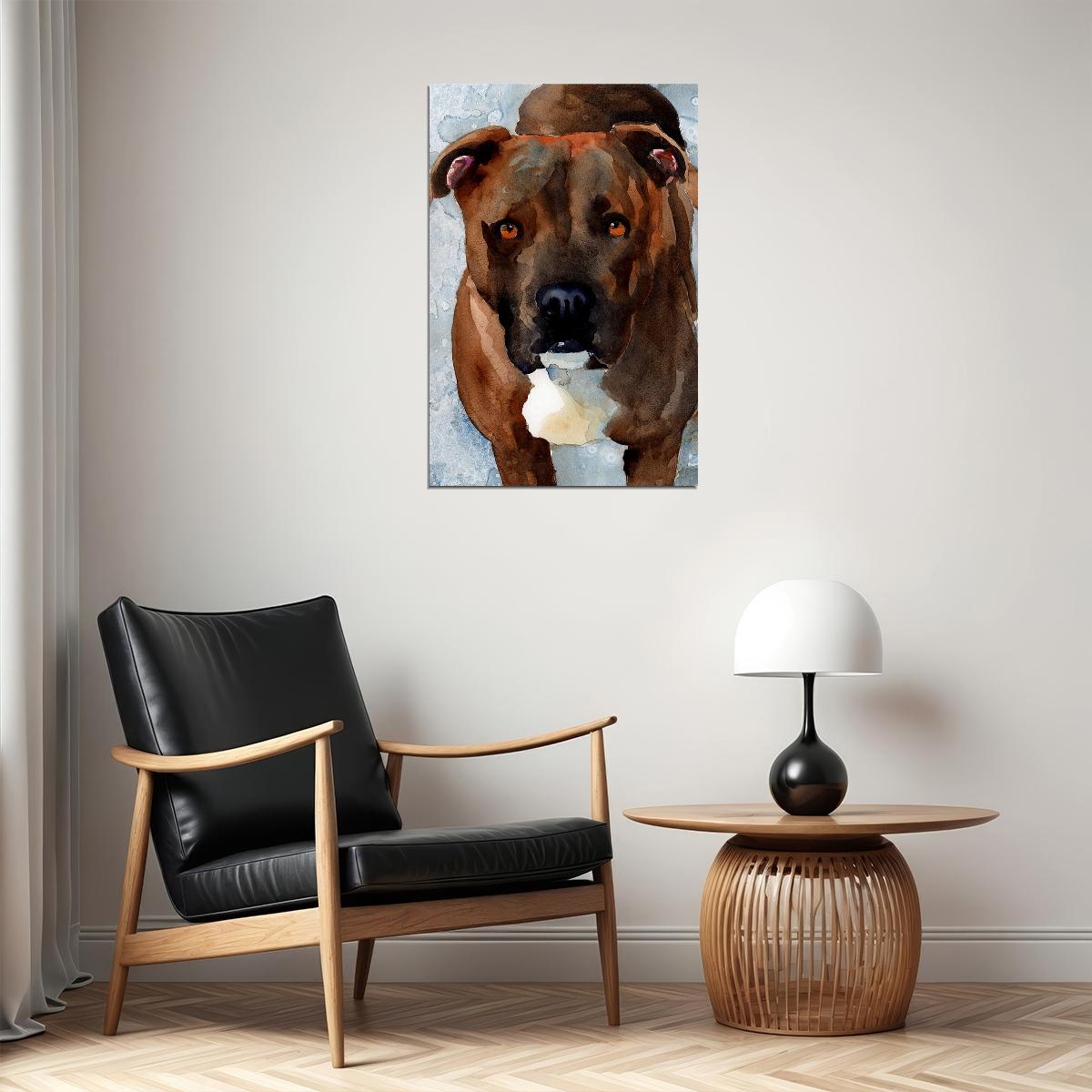 Pitbull Best Gift Animal Watercolor Poster Wall Art Print Home Wall Decor - xonomax