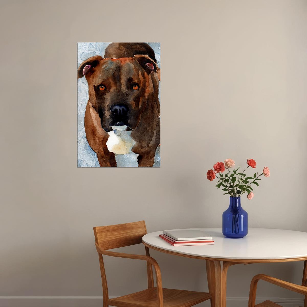 Pitbull Best Gift Animal Watercolor Poster Wall Art Print Home Wall Decor - xonomax