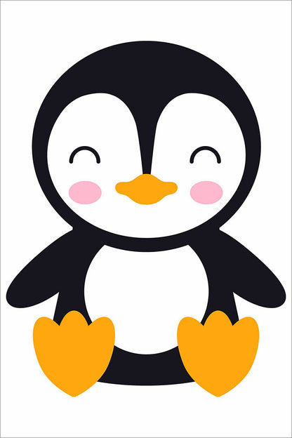 Penguin Just Smile Cartoon Picture Poster Wall Art Print Home Wall Decor - xonomax