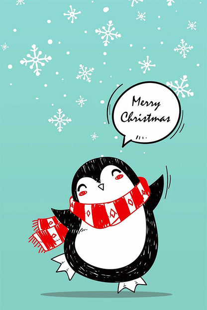 Penguin Stole Christmas Animal Picture Poster Wall Art Print Home Wall Decor - xonomax