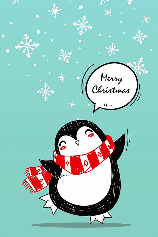 Penguin Stole Christmas Animal Picture Poster Wall Art Print Home Wall Decor