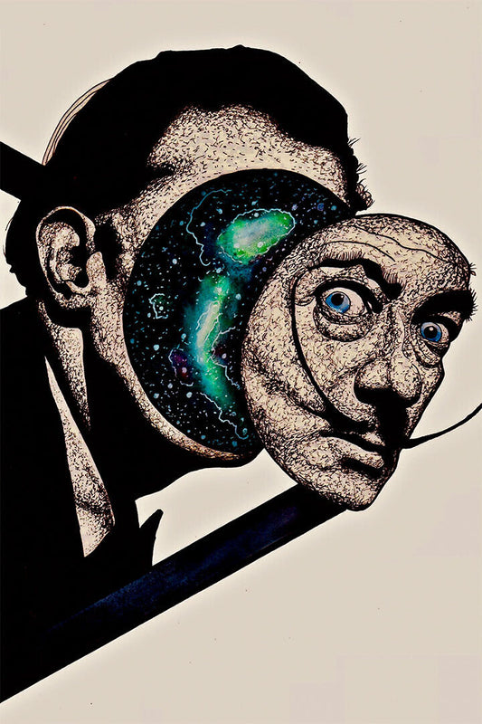 Abstract Salvador Dali Portrait Poster Wall Art Print Home Wall Decor - xonomax