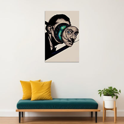 Abstract Salvador Dali Portrait Poster Wall Art Print Home Wall Decor - xonomax