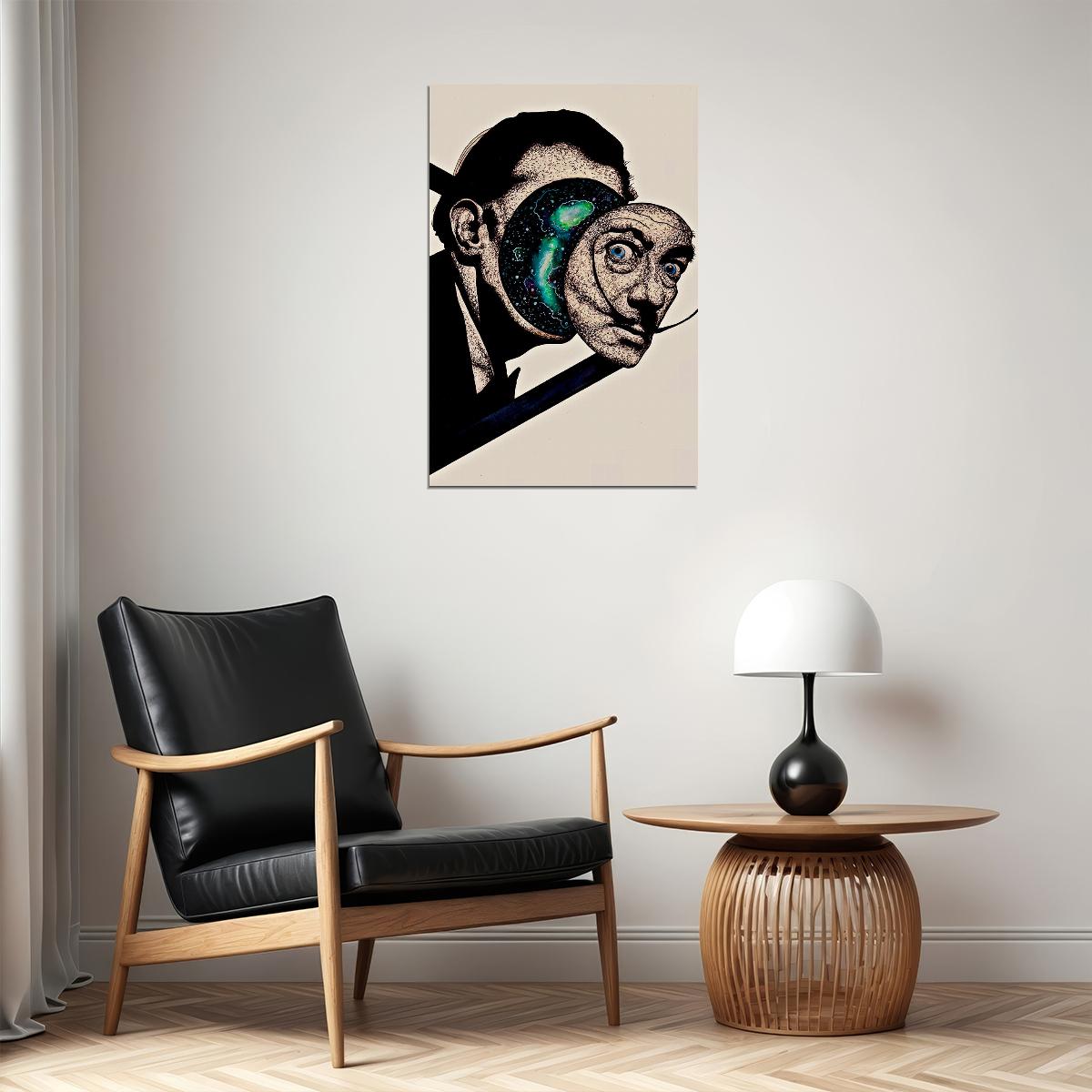 Abstract Salvador Dali Portrait Poster Wall Art Print Home Wall Decor - xonomax