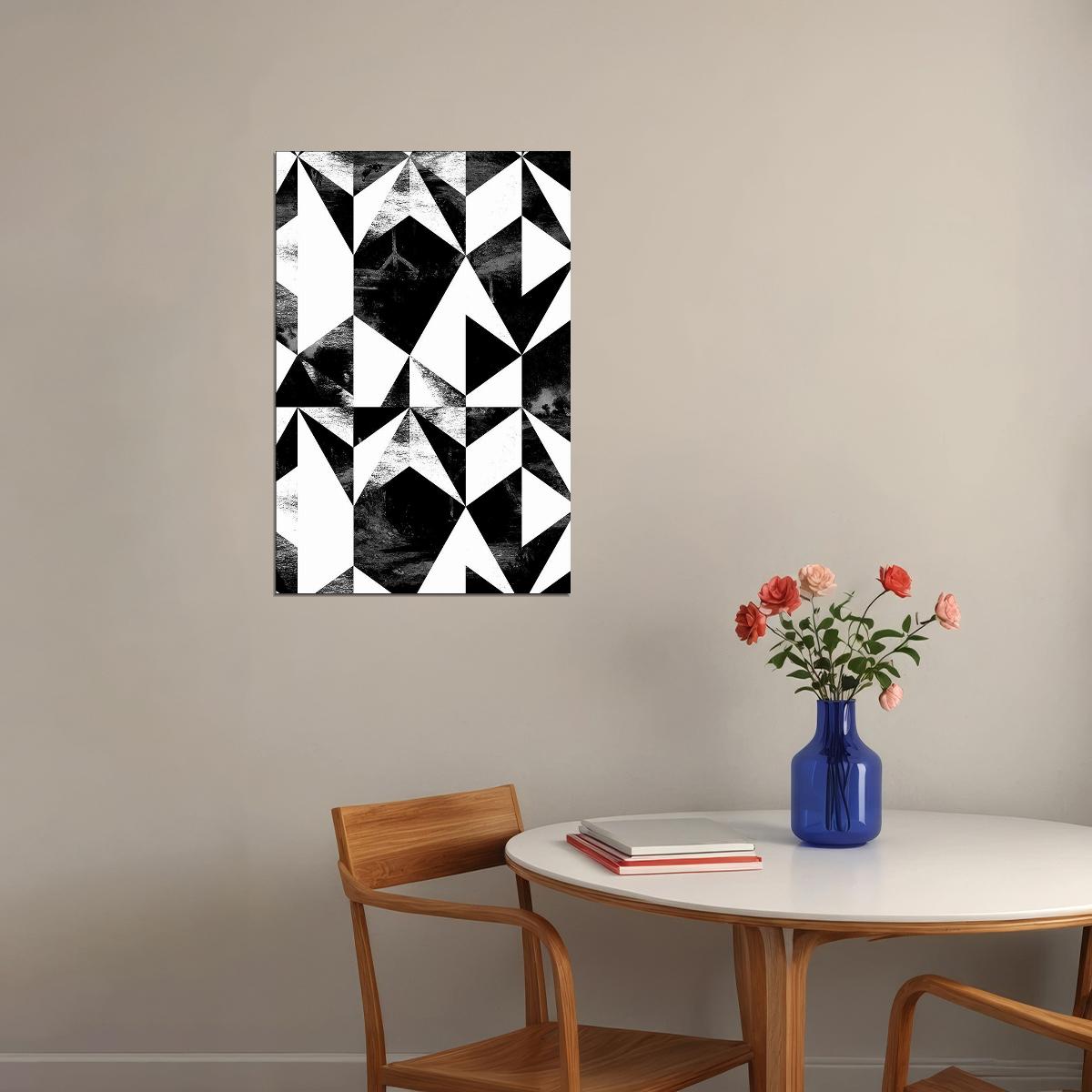 Black And White Contemporary Symbopl Poster Wall Art Print Home Wall Decor - xonomax