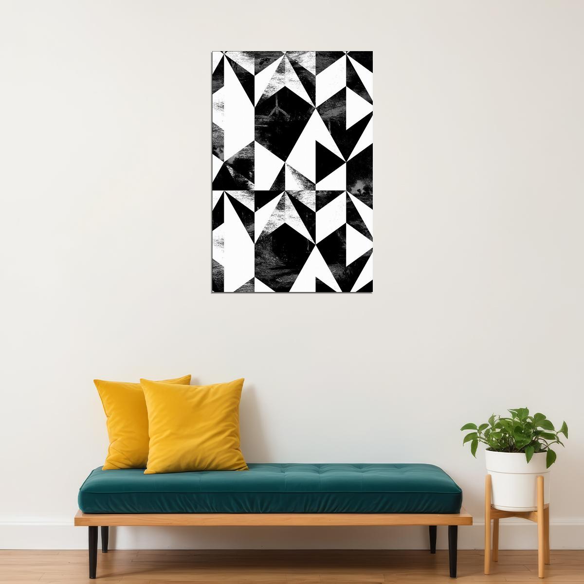 Black And White Contemporary Symbopl Poster Wall Art Print Home Wall Decor - xonomax