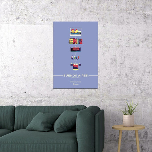 Buenos Aires Minimalist Travel Landscape Poster Wall Art Print Home Wall Decor - xonomax