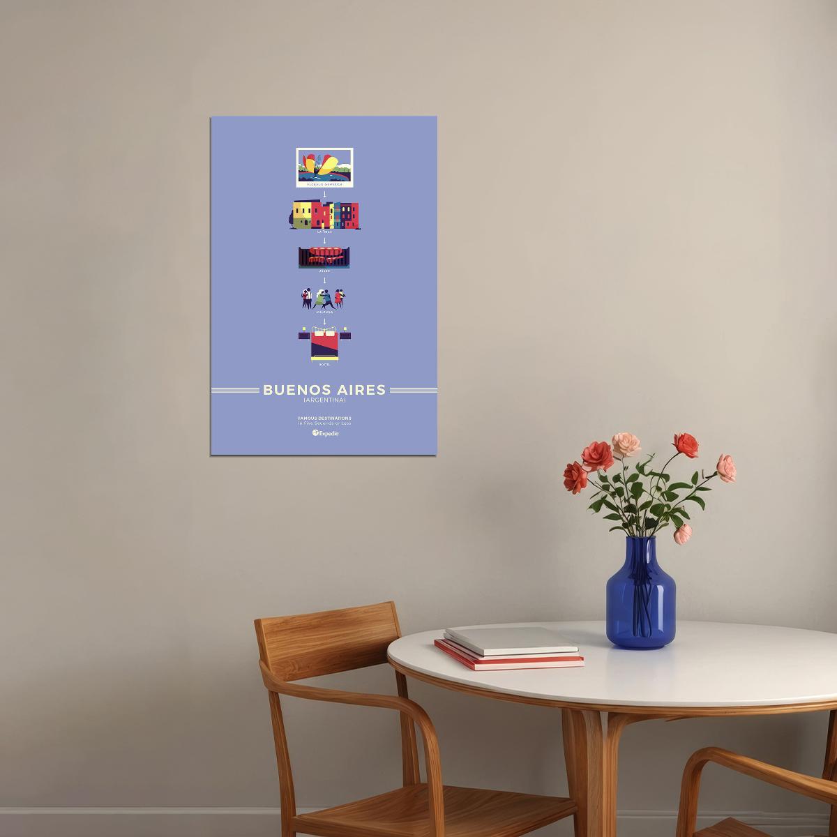 Buenos Aires Minimalist Travel Landscape Poster Wall Art Print Home Wall Decor - xonomax