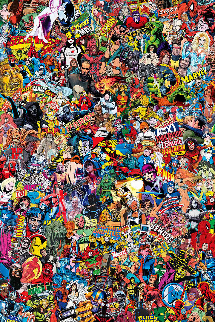 Graffiti Superheroes Cartoon Colourful Poster Wall Art Print Home Wall Decor - xonomax