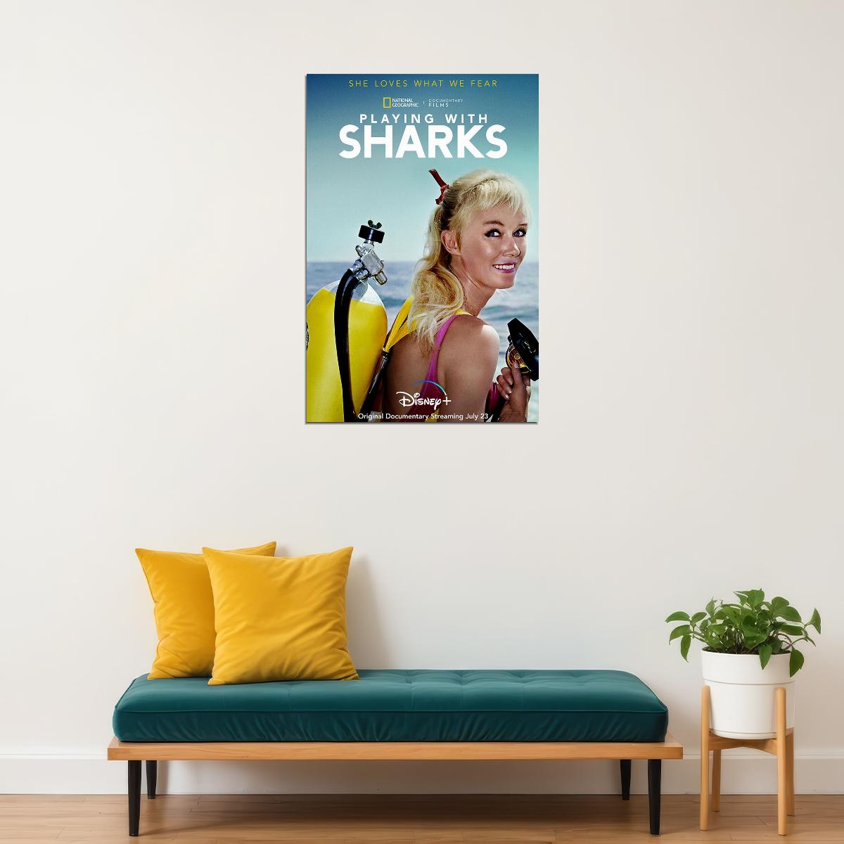 Playing With Sharks 2021 Movie Poster Wall Art Print Home Wall Decor - xonomax