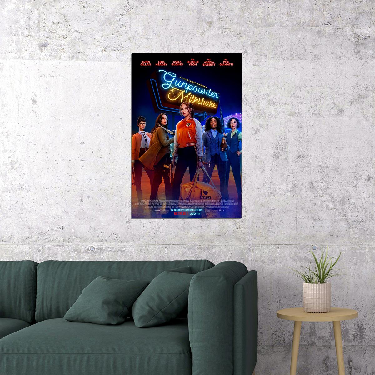 Gunpowder Milkshake 2021 Movie Poster Wall Art Print Home Wall Decor - xonomax