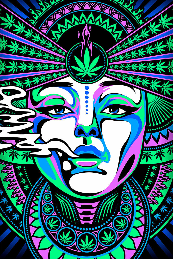 Psychedelic Trippy Abstract Color Mixed Poster Wall Art Print Home Wall Decor - xonomax