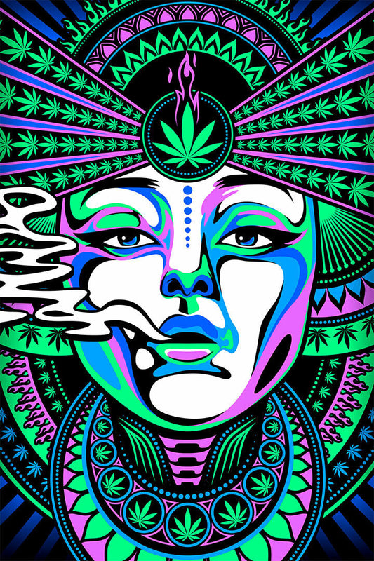 Psychedelic Trippy Abstract Color Mixed Poster Wall Art Print Home Wall Decor - xonomax